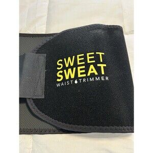 Sweet Sweat Waist Trimmer Band (Women & Men) Trainer Belt - Black Yellow Size M